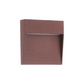 M7640  Baker Small Square Wall Lamp 3W LED IP54 Rust Brown